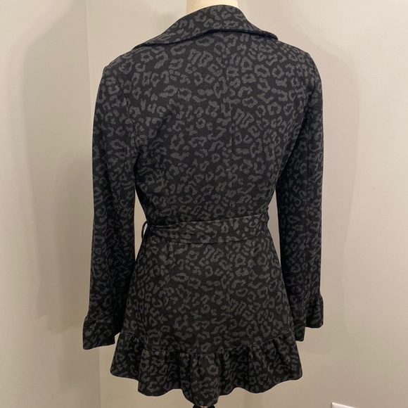 Sandro fully lined womens animal print jacket with tie size M - Picture 4 of 6